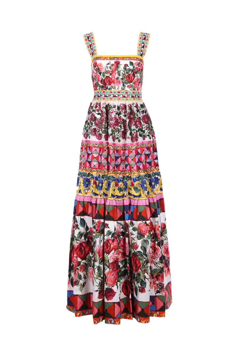 Printed Maxi Dress - Dolce & Gabbana Dupe - Central Florida Chic