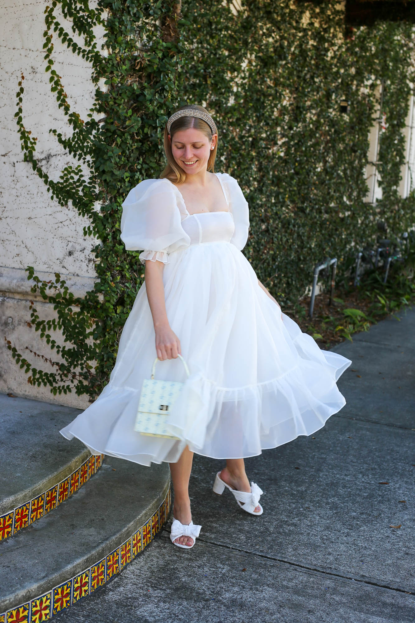 Selkie Puff Dress In White - Central Florida Chic