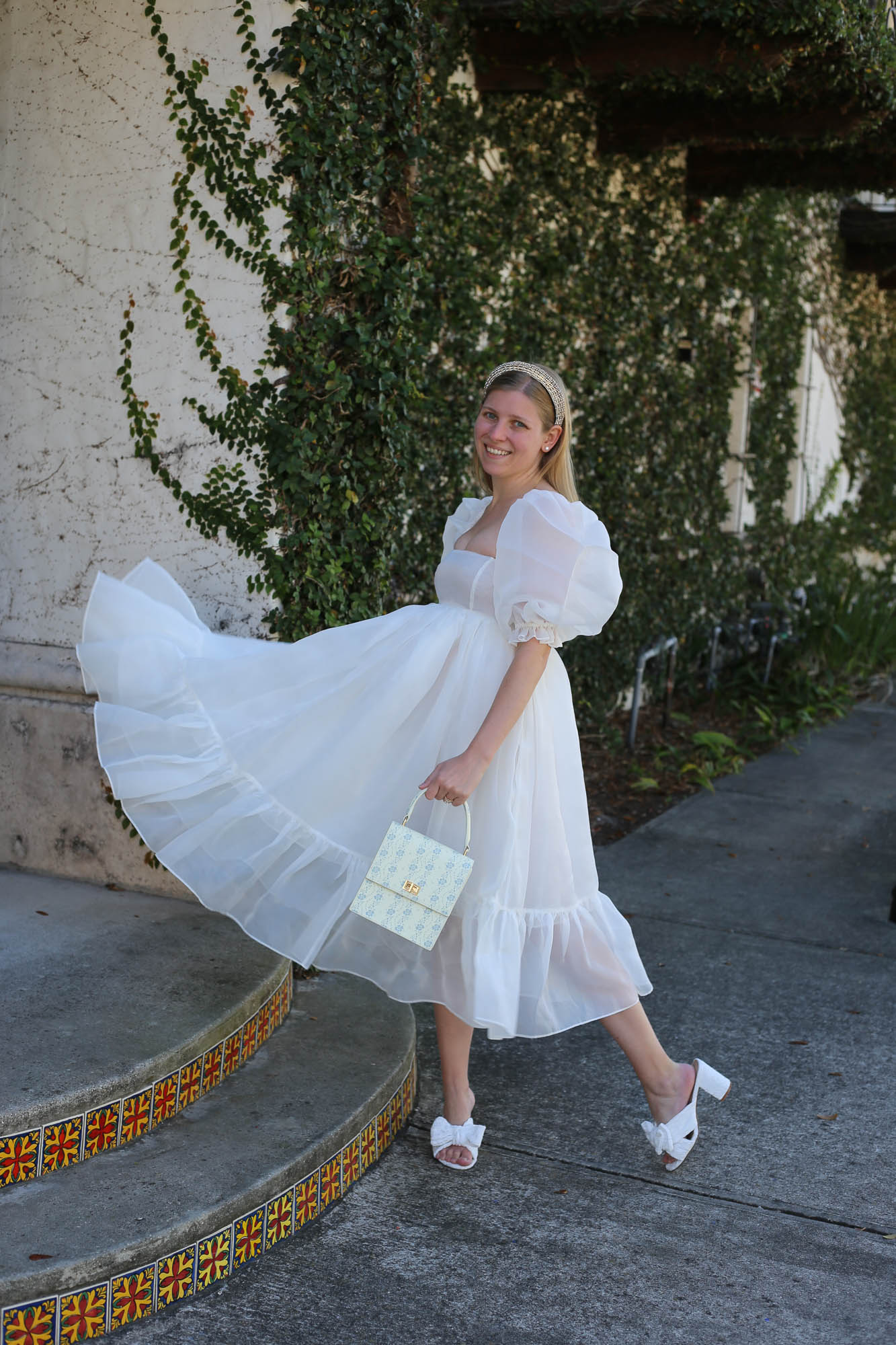 Selkie Puff Dress In White - Central Florida Chic